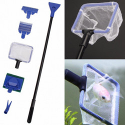 Akvarium Fisknät 5 I 1 Glas Fisk Tank Glas Borsta Rengöring Borsta Fisknät Rengöringsmedel