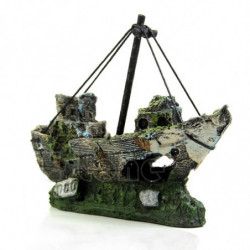 Förstöra Sunk Fartyg Akvarium Ydnad Segling Båt Jagare Fisk Tank Tta Dekor Sändningsy102