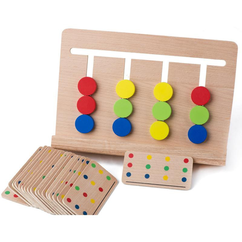 Bebis Leksak Montessori Fyra Färger Spel Färg Motsvarande För Tidigt Barndom Utbildning Förskola