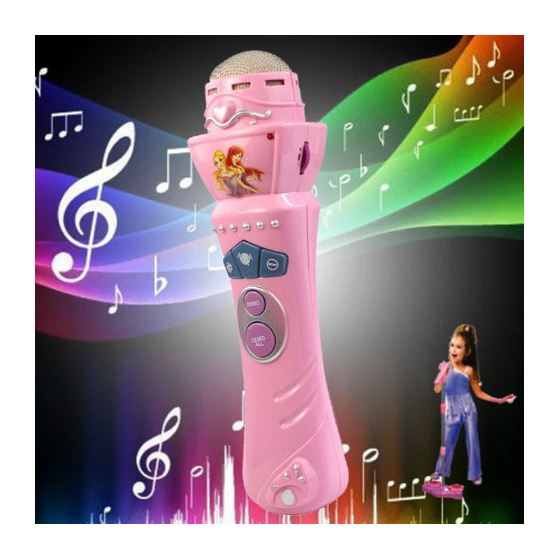 Trådlös Flickor Pojkar Led Mikrofon Mic Karaoke Sång Barn Rolig Musik Leksak Rosa Vee Anpassat