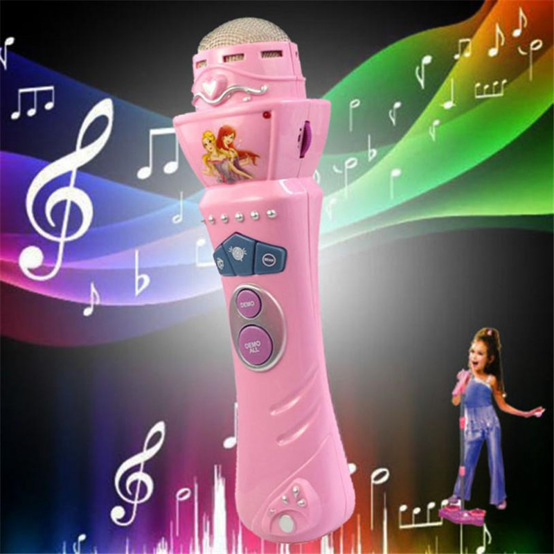 Ts Trådlös Flickor Pojkar Led Mikrofon Mic Karaoke Sång Barn Rolig Musik Leksak Rosa Augusti 25