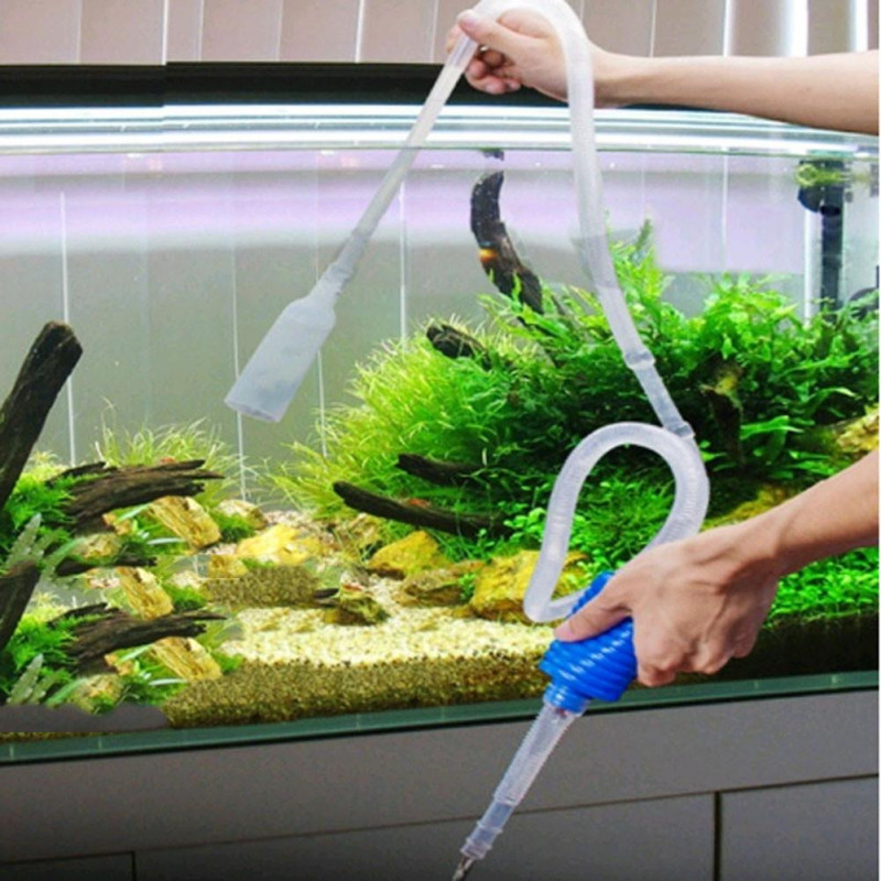 Akvarium Rena Vakuum Vatten Byta Växlare Grus Rengöringsmedel Fisk Tank Sifon Pump
