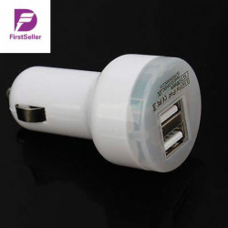 Universell Strömbrytare Skydd Vit Dubbel Dubbel Usb Bil Bil Resa Kraft Laddare Adapter För Iphone 4