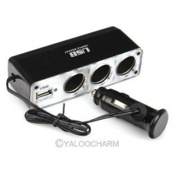Svart Universell Usb 3 Uttag Trippel Hamn Usb Splitter Bil Laddare Laddning Adapter För Telefon Gps