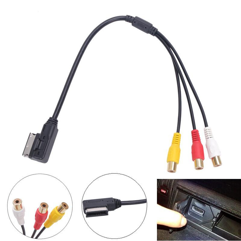 För Vw För Audi Ami A3 A4 A6 A7 A8 Q5 Q7 R8 Ami Mmi Rca 3rca Dvd Video Audio Inmatning Aux Kabel Tråd