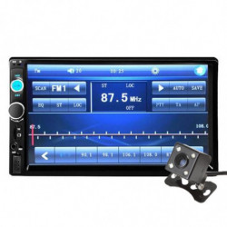 2 Dån Bil Radio Spelare 7 Tum Hd Rör Skärm Trådlös Blåtand Bil Stereo Mp5 Spelare Bak Se Kamera