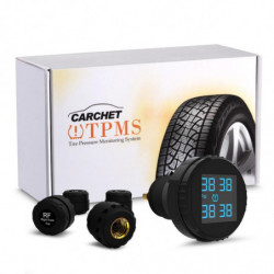 Carchet Tpms Däck Tryck Övervakning Systemet 4 Extern Sensorer Cigarett Lättare Tmp Däck Tryck Larm