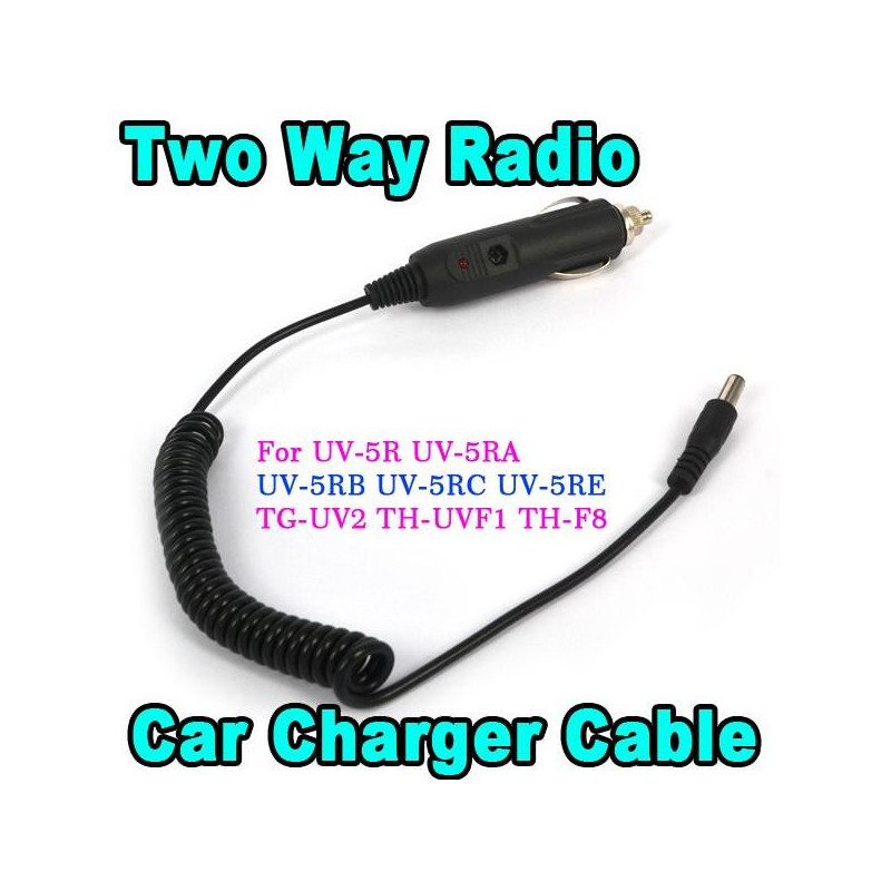 Svart Baofeng Bil Radio Laddare Kabel Två Sätt Walkie Talkie Adapter Kabel Uv 5r Uv5ra Uv5ra Plus Uv5rb
