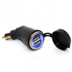 1224v Dubbel Smart Telefon 3 3a Usb Motorcykel Laddare Adapter Uttag Utlopp För Bmw Med Blå Led Ljus