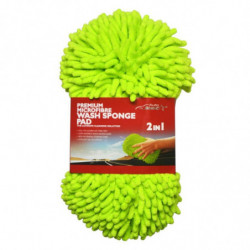 Bil Glans Microfiber Chenille Bil Tvätta Svamp Vaddera Med Maska Scrubber Grön Färg Super Mjuk Bil