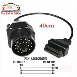 För Bmw 20 Stift Manlig Till 16pin Kvinna Obd2 Kabel Bil Bil Diagnostisk Connector 20pin Adapter Verktyg