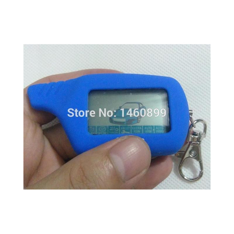 2vägs Lcd Avlägsen Kontroller Keychain Ckel Fob Kedja Silikon Fall Kompatibel Med Två Sätt Bil Larm