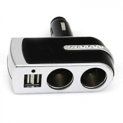 Universell Dubbel Sockets I Bil Splitter Cigarett Adapter Laddare Med Micro Usb Hamn För Mobiltelefon