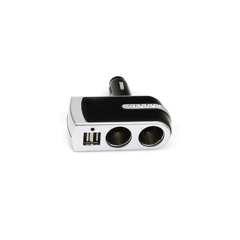 Universell Dubbel Sockets I Bil Splitter Cigarett Adapter Laddare Med Micro Usb Hamn För Mobiltelefon