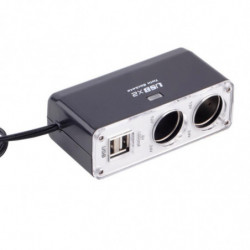 Dubbel Usb Hamn 2 Sätt Bil Bil Cigarett Lättare Uttag Splitter Laddare Plugg Adapter Likström 12v