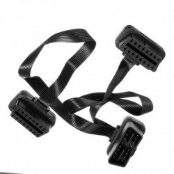 Flat Tunna Som Nudel Obdii Obdii Obd 2 Obd2 16 Stift Elm327 Manlig Till Dubbel Kvinna Y Splitter Armbåge