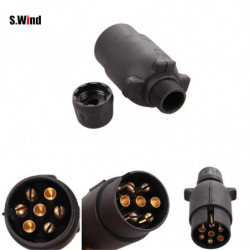 7 Stift Bil Trailer Plugg Uttag 7pole Ledningar Connector 12v Dragkrok Bogsering Husvagn Lastbil Plugg