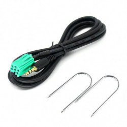 Bil Mini Iso 6pin Aux Kabel Med Borttagning Keys För Renault Cd Updatelist