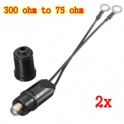 2x 300 Utomhus Antenn Till 75 Ohm Koaxial Kabel Motsvarande Transformator Uhf Vhf Fm