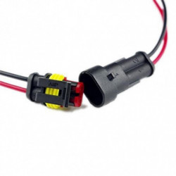 5 Utrustning 2 Stift Sätt Bil Vattentät Elektrisk Connector Plugg Med Tråd Awg Marin Säljande