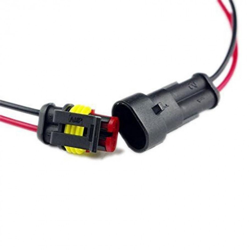 5 Utrustning 2 Stift Sätt Bil Vattentät Elektrisk Connector Plugg Med Tråd Awg Marin Säljande