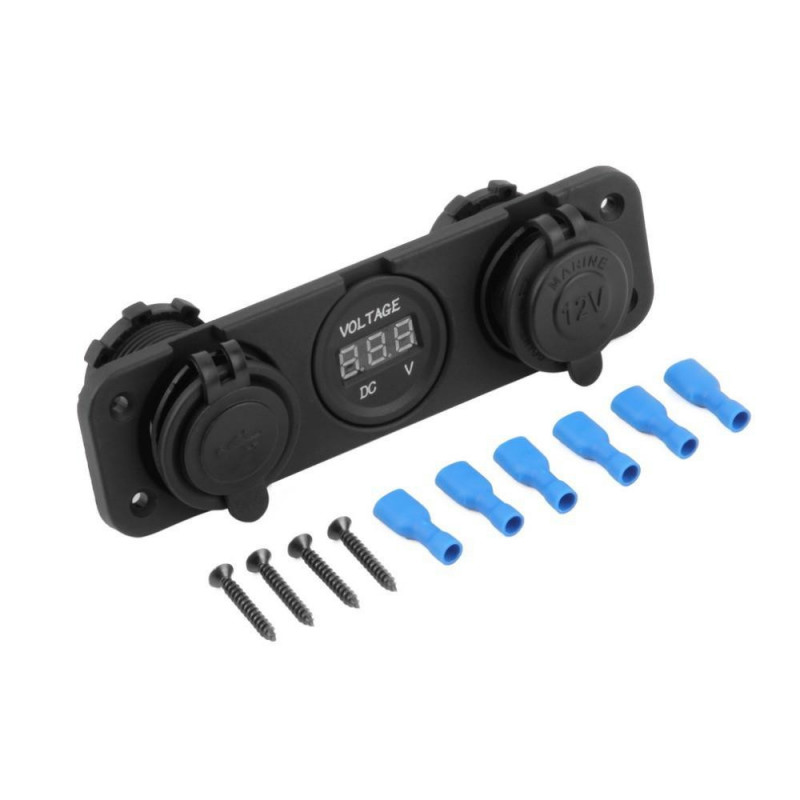 Arrival Bil Cigarett Lättare 12v Dubbel Uttag Usb Adapter Laddare Digital Voltmeter Aste