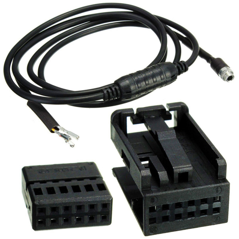 Varumärke 3 5mm 12pin Aux Extra Tråd Svart Audio Kvinna Musik Kabel För Bmw E60 E63 5 6 Serier