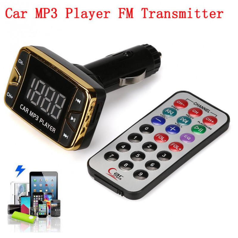 Mp3 Spelare Trådlös Fm Sändare Modulator Bil Utrustning Usb Sd Tf Mmc Lcd Avlägsen Ssist
