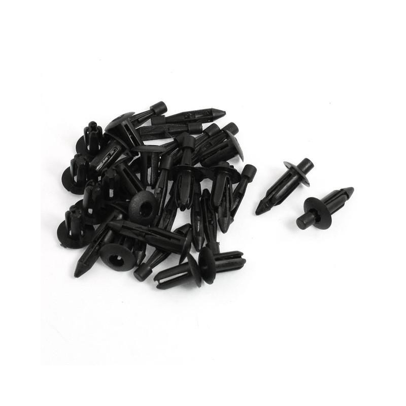 Edfy 20 St Bil Bil Delar Panel Trim Clips Plast Nit Fästanordning Svart 6mm Hål