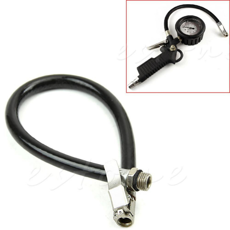 1 Pc Motorcykel Cykel Bil Flexibel Klämma På Luft Däck Däck Chuck Inflator Slang