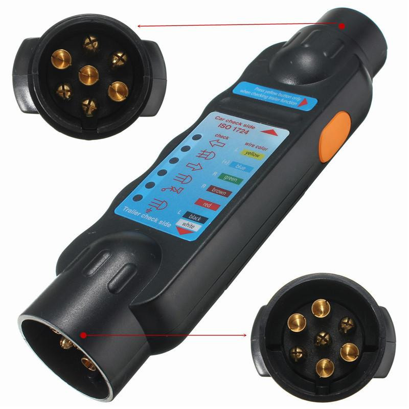 Ofessionell 7 Stift Fordon Bil Bogsering Trailer Ljus Kabel Krets Plugg Uttag Testare