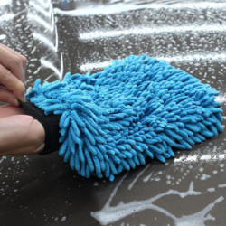 Bil Vård 2 I 1 Ultrafin Fiber Chenille Microfiber Bil Tvätta Handske Mitt För Bil Bricka Rengöring