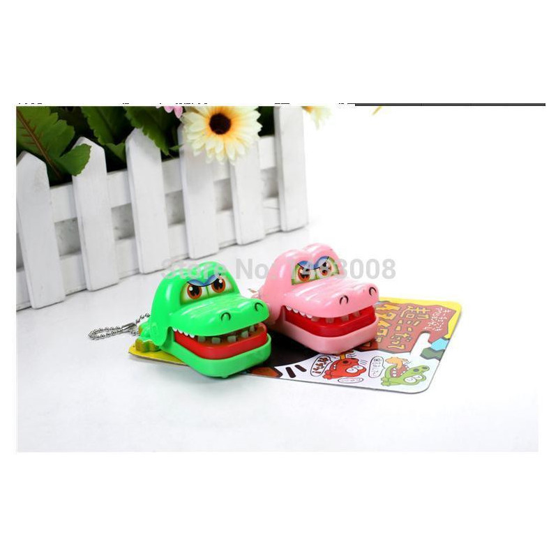 Plast Krokodil Tandläkare Bita Med Keychain Mun Tandläkare Spel Leksak Fest