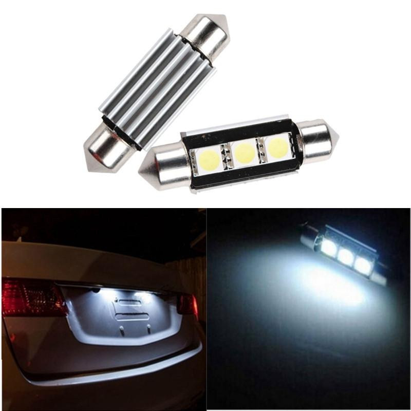36mm 3 Smd 5050 Led Vit Kupol Girland Kan Buss Fel Bil Bil Interiör Ljus C5w Lampa Glödlampa Dc12v