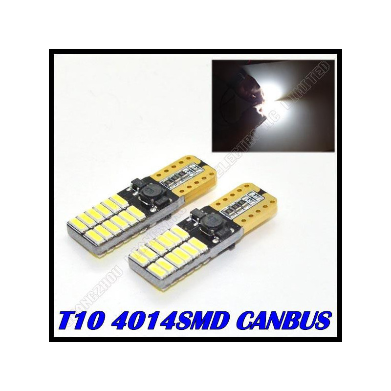 1 St Massa Bil Bil Led T10 Kan Buss Led W5w Kan Buss T10 Led 24smd 4014 Led Interiör Ljus Parkering