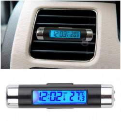 2 I 1 Bil Bil Lcd Clipon Digital Bakgrundsbelysning Bil Termometer Klocka Voltmeter