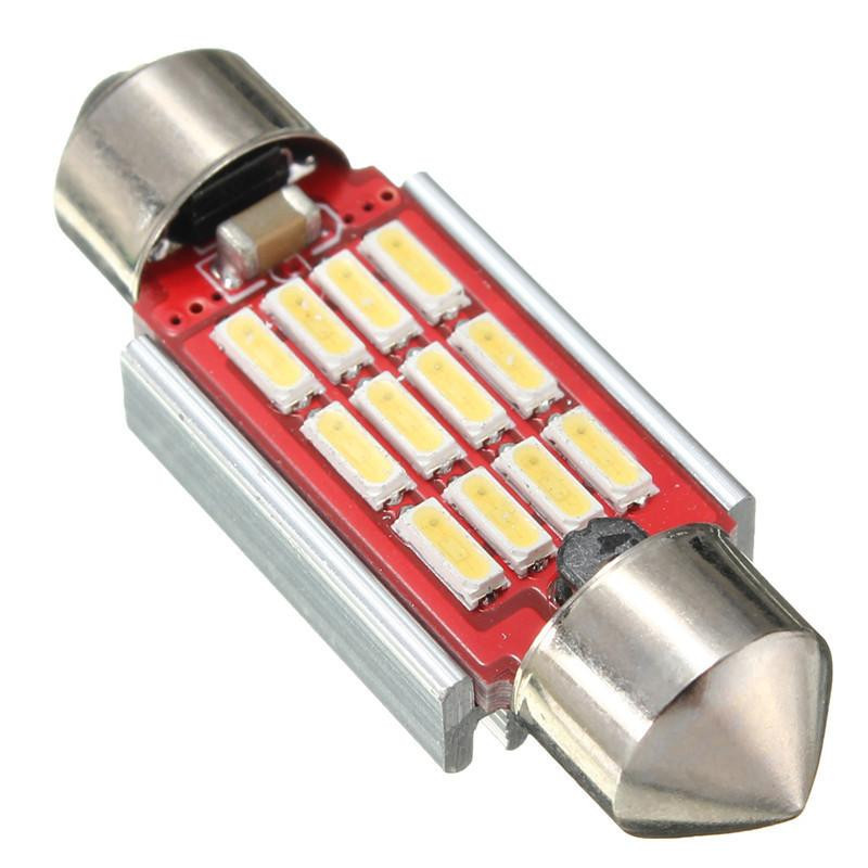36mm 4014 Smd 12 Led Ljus Kan Buss Fel Interiör Girland Undergång Lampa Glödlampa Ren Vit Dc1224v