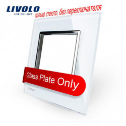 Livolo Lyx Vit Pärla Kristall Glas 80mm X 80mm Eu Standard Enda Glas Panel För Vägg Växla Uttag Vlc7sr11