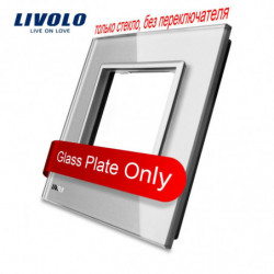 Livolo Lyx Grå Pärla Kristall Glas 80mm X 80mm Eu Standard Enda Glas Panel För Vägg Växla Uttag