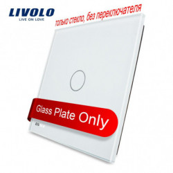 Livolo Lyx Vit Pärla Kristall Glas 80mm X 80mm Eu Standard Enda Glas Panel För 1 Gäng Vägg Rör Växla