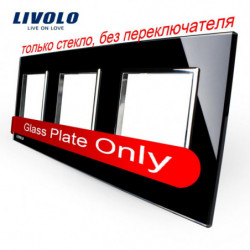 Livolo Lyx Svart Pärla Kristall Glas Eu Standard Trippel Glas Panel För Vägg Rör Växla Vlc7sr Sr