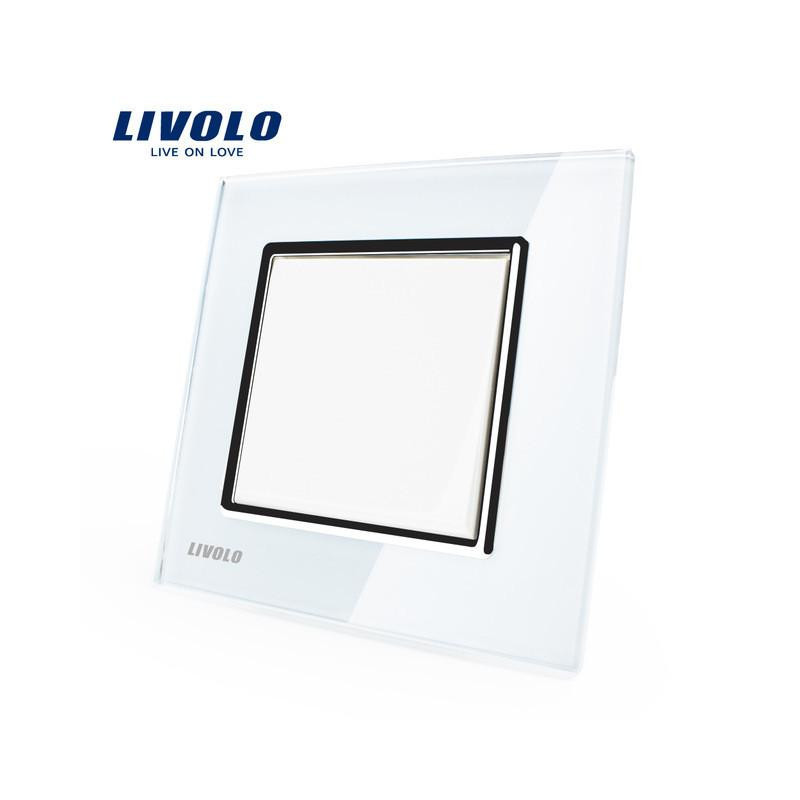 Tillverkare Livolo Lyx Vit Kristall Glas Panel Skjuta På Knapp Växla Smart Hem Vlc7k111