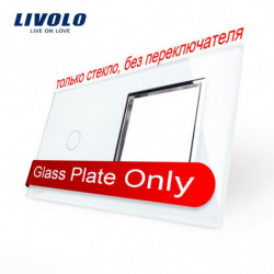 Livolo Lyx Vit Pärla Kristall Glas 151mm X 80mm Eu Standard 1gang En Ram Glas Panel Vlc7c1 Sr11