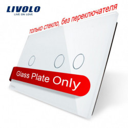 Livolo Lyx Vit Pärla Kristall Glas 151mm X 80mm Glas Endast Eu Standard Dubbel Glas Panel Vlc7c1 C211