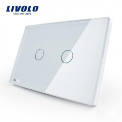 Tillverkare Livolo Vägg Växla 110 250v Elfenben Vit Glas Panel 2vägs Oss Rör Ljus Växla Vlc30281