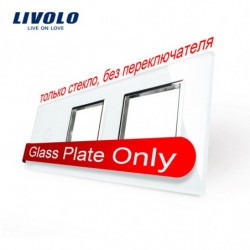 Livolo Vit Pärla Kristall Glas 223mm X 80mm Eu Standard 1gang 2 Ram Glas Panel Vlc7c1 Sr Sr11