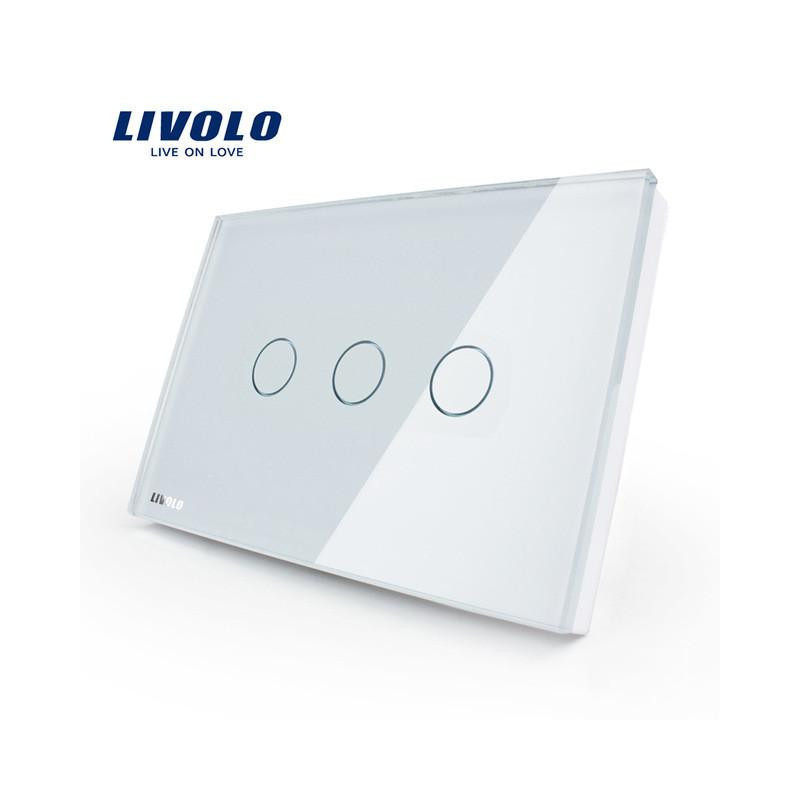 Tillverkare Livolo Vägg Växla Vlc30381 3vägs 110 250v Smart Hem Kristall Glas Panel Oss Rör Skärm