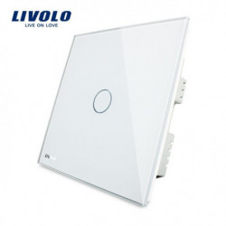 Livolo Storbritannien Vägg Växla Elfenben Vit Kristall Glas Panel Vlc30161 Ljus Rör Växla 1 Gäng