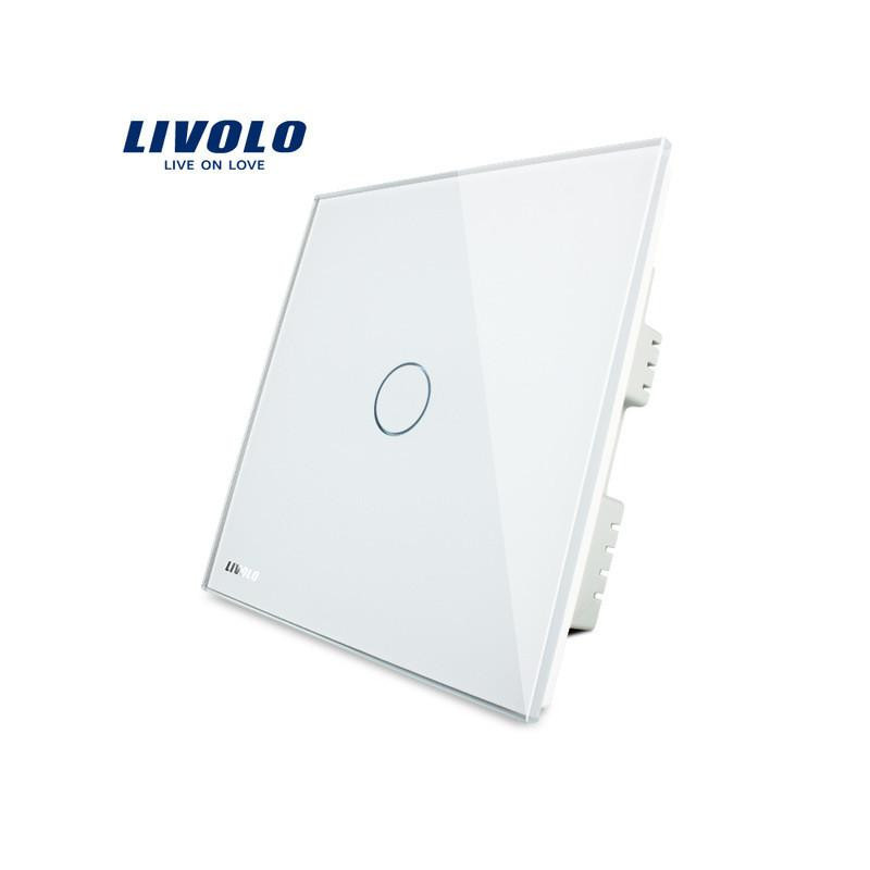 Livolo Storbritannien Vägg Växla Elfenben Vit Kristall Glas Panel Vlc30161 Ljus Rör Växla 1 Gäng