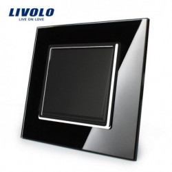 Livolo Tillverkare Svart Kristall Glas Panel Eu Standard Lyx Skjuta På Knapp Växla Vlc7k112